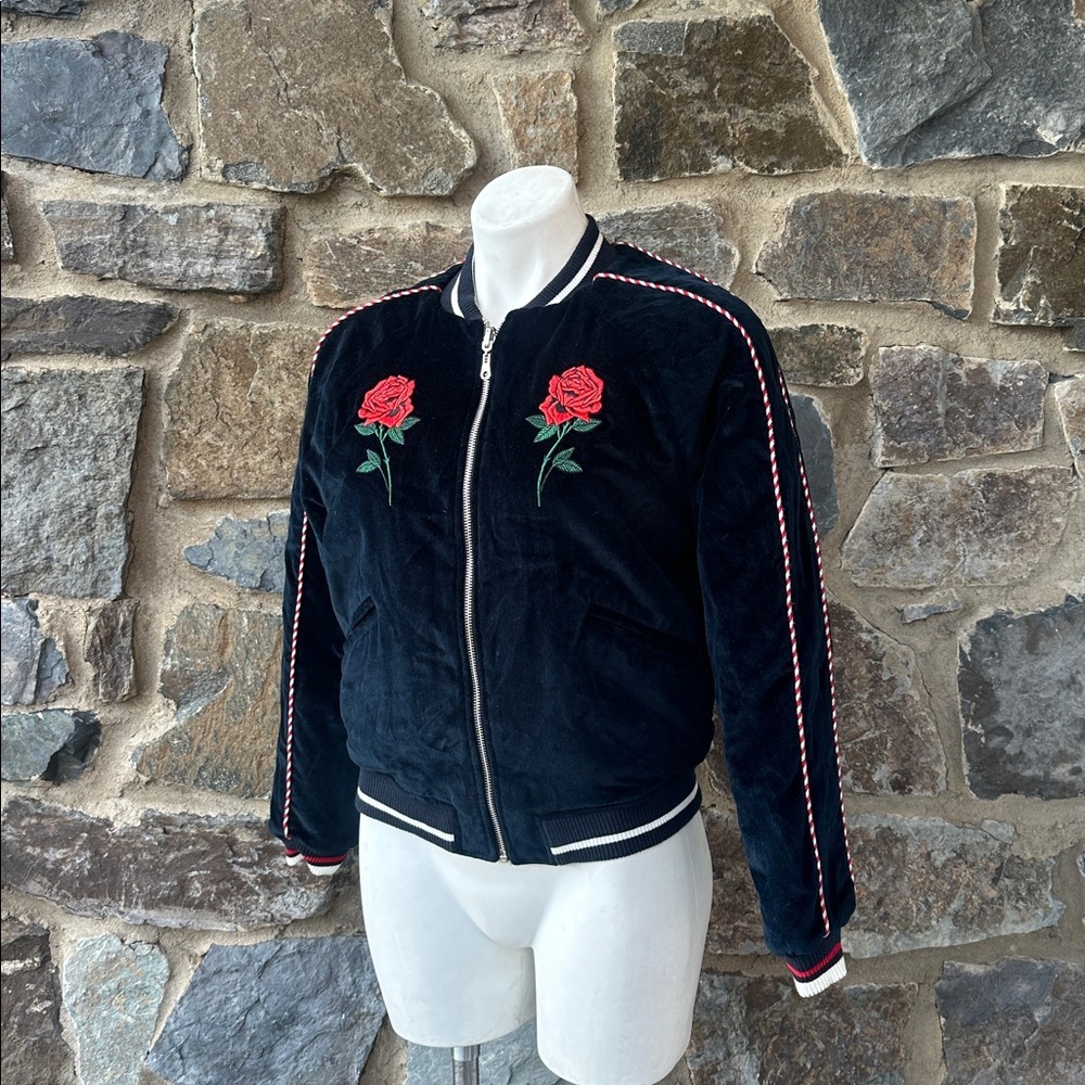 Sandro Phedre reversible Velvet Baseball Jacket size 1 (US 4) - Picture 6 of 12